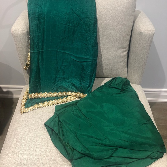 White & green Punjabi / Indian salwar suit - Picture 2 of 2